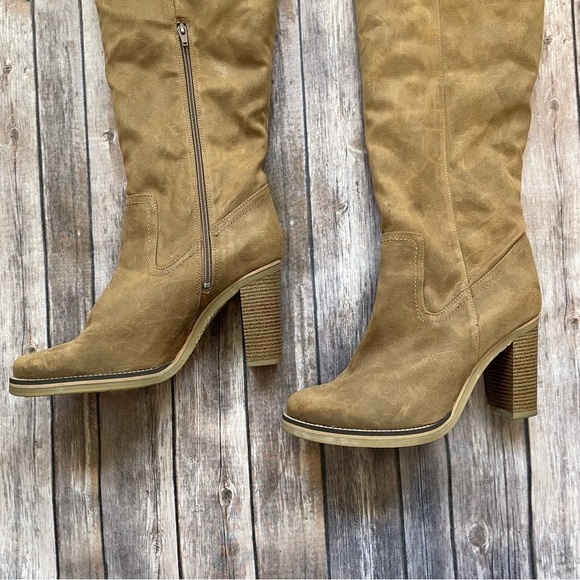Free People Vegan Blake Heeled Tall Boots faux leather Sherpa shearling boho 41 - Picture 13 of 15